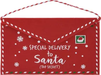 Zarf Krishtlindjesh KOOPMAN Special Delivery to Santa, felt, 26x16cm, i kuq