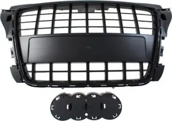 Grillë MTuning për Audi A3 8P, S8 Style, 2009 2012, e zezë me shkëlqim