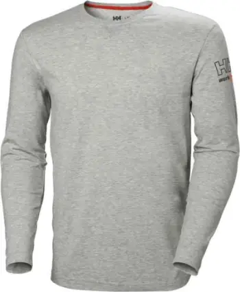 Bluzë pune Helly Hansen Kensington Logo, mëngë të gjata, për meshkuj, gri e çelët