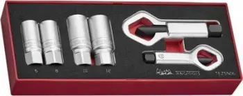 Set veglash Teng Tools TEZSN06, 6 copë, ndarës arrash dhe ekstraktor bulonash, me shkumë EVA