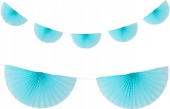 Garlandë dekorative Godan PB&amp;C Fans, 300 cm, letër, e kaltër e çelët
