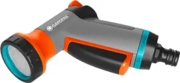 Dush kopshti Gardena, rregullim prurjeje uji, rrymë shower jet, gri portokalli