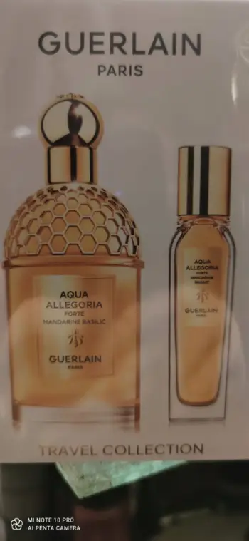 Set parfumesh Guerlain Aqua Allegoria Forte Mandarine Basilic për femra, 125ml, 10ml, ari