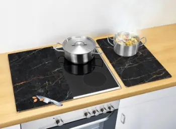 Mbulesë sobe Wenko Marble Black, set 2 copë, xham i fortë, 30x52 cm, e zezë