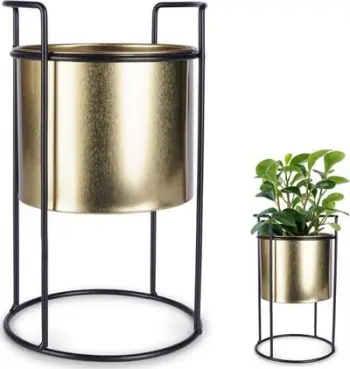 Vazo dekorative Vilde Flowerpot, metal, 26 cm, ngjyrë ari