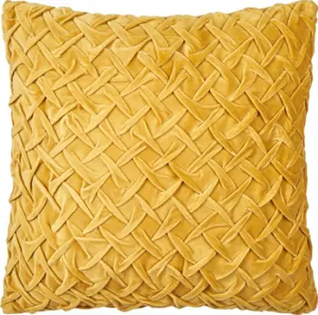 Jastëk dekorativ Velvet, 45 x 45 cm, kadife, i verdhë