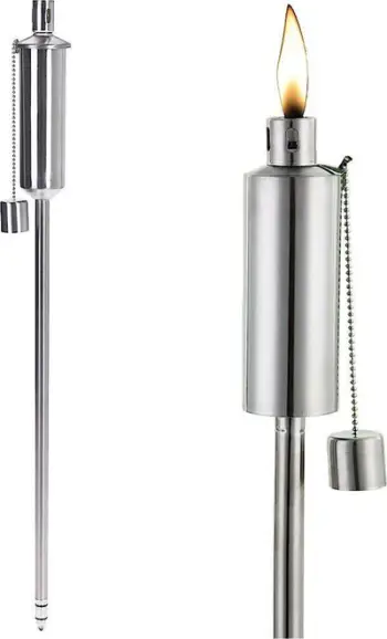 Pishtar kopshti Shoppartners Torch, çelik inoks, 115 cm, argjendtë