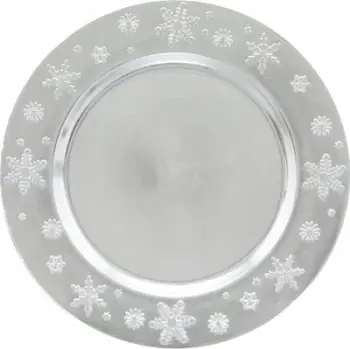 Pjatë dekori Krishtlindjesh Atmosphera, 33 cm, plastike, argjend