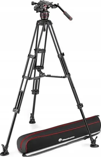 Tripod video Manfrotto MVK608TWINMA Nitrotech 608, alumini, këmbë të dyfishta, i zi