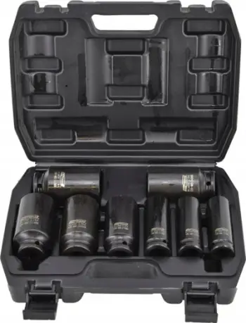 Set çelësa goditës AWTools AW38790BL, 1/2", 8 copë, i zi