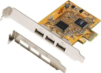 Kartë zgjeruese USB Exsys EX-11053, PCIe x1, 3x USB 2.0, e artë