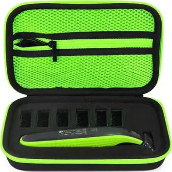 Kuti mbrojtëse për aparat rroje Philips OneBlade, EVA e fortë, me zinxhir, jeshile e zezë