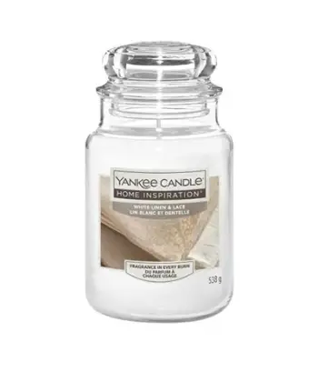 Qiri aromatik Yankee Candle Home Inspiration White Linen & Lace, 538 g