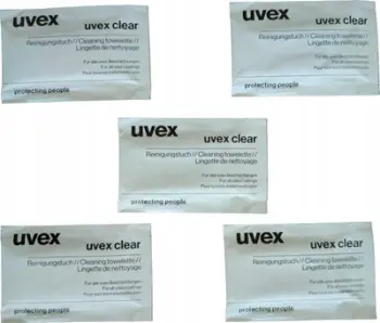 Peceta pastruese syzesh Uvex 9963005, 100 copë, për lente optike