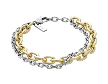Byzylyk për meshkuj Armani Exchange AXG0162710, i artë/ i argjendtë