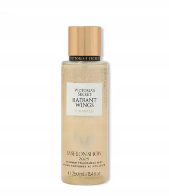 Sprej trupi Victoria’s Secret Radiant Wings Shimmer, 250ml, me shkëlqim, ngjyrë ari