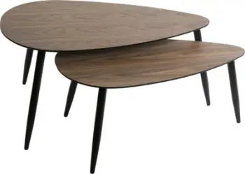 Set tavolinash Atmosphera Miléo, set 2 copë, efekt arrë, kafe