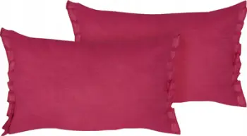Set jastëkësh dekorativë Beliani SASSAFRAS, lino, 30 x 45 cm, të kuq burgundy