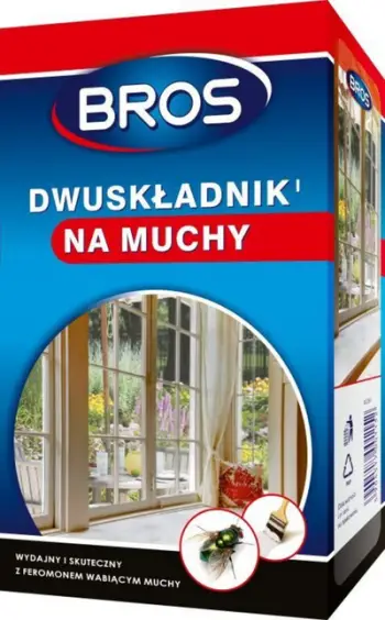 Karrem dy komponentësh kundër mizave BROS, pluhur dhe hollues, për ambiente të brendshme