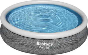 Pishinë vetëmbajtëse Bestway Fast Set 57443, rrethore 366 x 76 cm, 1249 L, model rattani gri