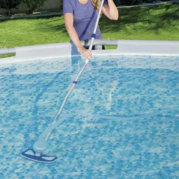 Set pastrimi pishine Bestway Flowclear AquaClean, shufër teleskopike 2.8 m, tub thithës me qese, blu e bardhë