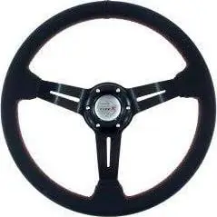Timon sportiv MTuning Steering Wheel Pro, 350mm, offset 60mm, lëkurë i zi