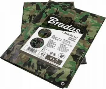 Çadër mbuluese Bradas Tarpaulin CAMOforest, 6 x 12 m, 90 g m², kamuflazh