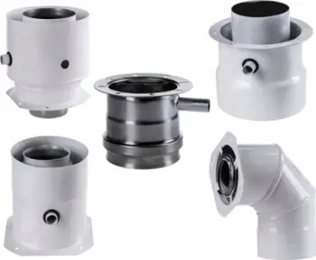 Adapter oxhaku SpiroFlex Junkers JCM 80/125, i drejtë, me gryka matëse, i bardhë