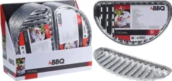 Set tabakash për skarë HTI-Living Grill Tray, 4 pjesë, gjysmë rrethore, argjendtë