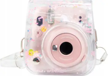 Kuti mbrojtëse LoveInstant për Fujifilm Instax Mini 11, plastike e tejdukshme, me shkëlqyesa rozë