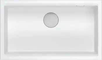 Lavabo kuzhine Quadron Logan 110, 76x44x23.5 cm, granit, e bardhë