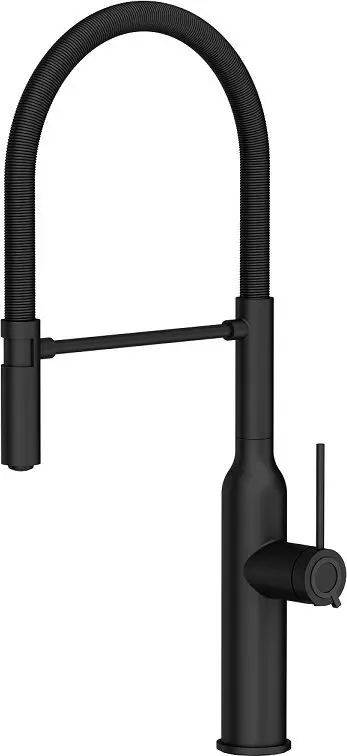 Rubinet kuzhine Quadron Marilyn Q Line SteelQ, lartësi 54.5cm, gryka tërheqëse, i zi
