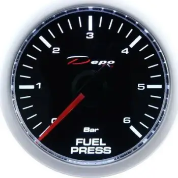 Manometër presioni karburanti Depo Racing DPZE004, 52mm, elektrik, i zi