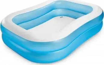 Pishinë e fryrë Intex Swimcenter Family Pool, 203x152x48 cm, vinyl i qëndrueshëm, blu e bardhë