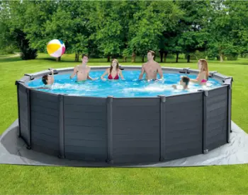 Pishinë kopshti Intex Graphite Gray Panel, rrethore 4.78x1.24 m, me filtër rëre, gri grafit