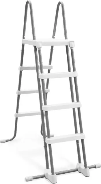 Shkallë pishine Intex Safety Pool Ladder 28076, 3 hapa, 122 cm, gri e bardhë