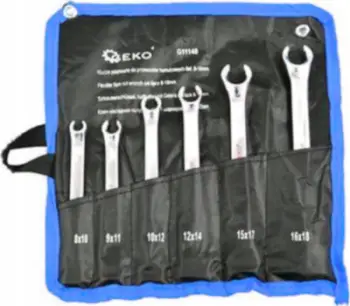Set çelësa për dado tubash freni GEKO, 6 copë, 8-18mm, metalik
