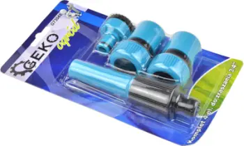 Set aksesorësh për zorrë GEKO, 4 pjesë, 3/4", plastik