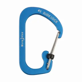 Karabiner Nite Ize SlideLock #3, alumin, mbyllje SlideLock, blu