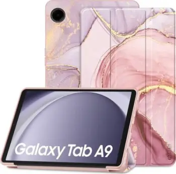 Mbrojtëse tablet Tech-Protect Smartcase, Galaxy Tab A9 8.7", funksion sleep wake, mermer rozë vjollcë