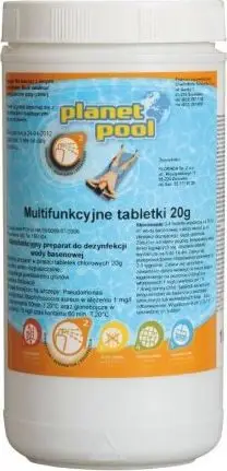 Set për pishinë Planet Pool Chemochlor, tableta multifunksionale 1kg, bojë dozimi notuese, e bardhë