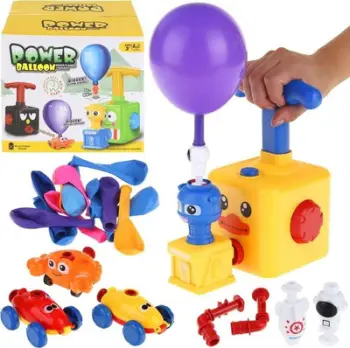 Lodër edukative Power Balloon, set pompë me makina dhe raketë, shumëngjyrëshe