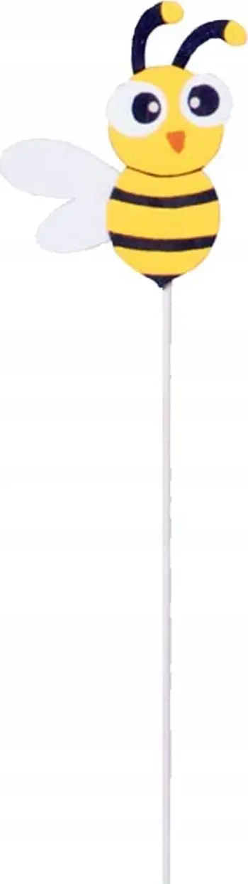 Shkop dekorativ Bee, dru, 32cm, i verdhë