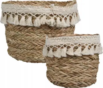 Set shporta ruajtjeje Home and Styling Collection Boho, 2 copë, për fëmijë, kashte natyrale