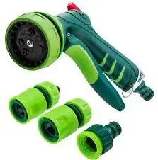 Set pistoletë uji Verto 15G713, 7 mënyra spërkatjeje, lidhje 1/2", jeshile