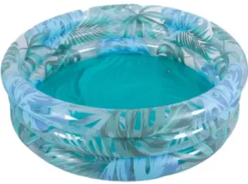 Pishinë fëmijësh JiLong 51623, 3 unaza, 158x40 cm, blu me motive gjethe