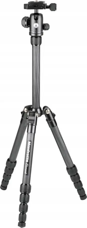 Trekëmbësh fotografik Manfrotto Element Traveller Carbon Small, lartësia 143 cm, kapacitet ngarkese 4 kg, i zi