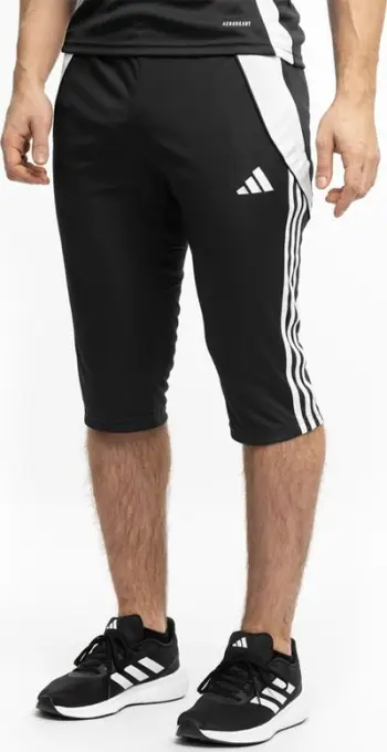 Pantallona 3/4 adidas Tiro 24 për meshkuj, xhepa me zinxhir, të zeza