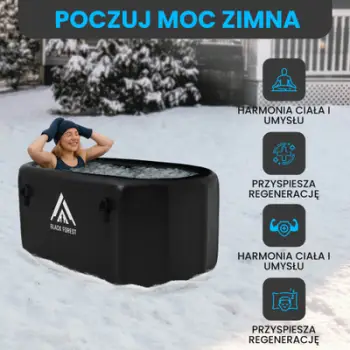 Vaskë zhytjeje Extralink ICE BATH TUB IB-02, 160 x 85 x 65 cm, për terapi me ujë të ftohtë, e zezë