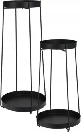 Set mbajtëse vazonash PROGARDEN KO NB1850140, set 2 copë, metalik, e zezë